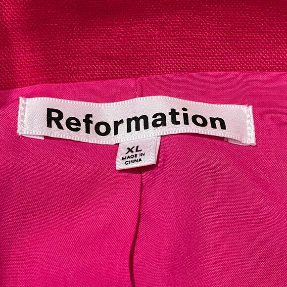 NWT Reformation Stacey Linen Blazer - Corvette Pink - XL - Picture 9 of 14